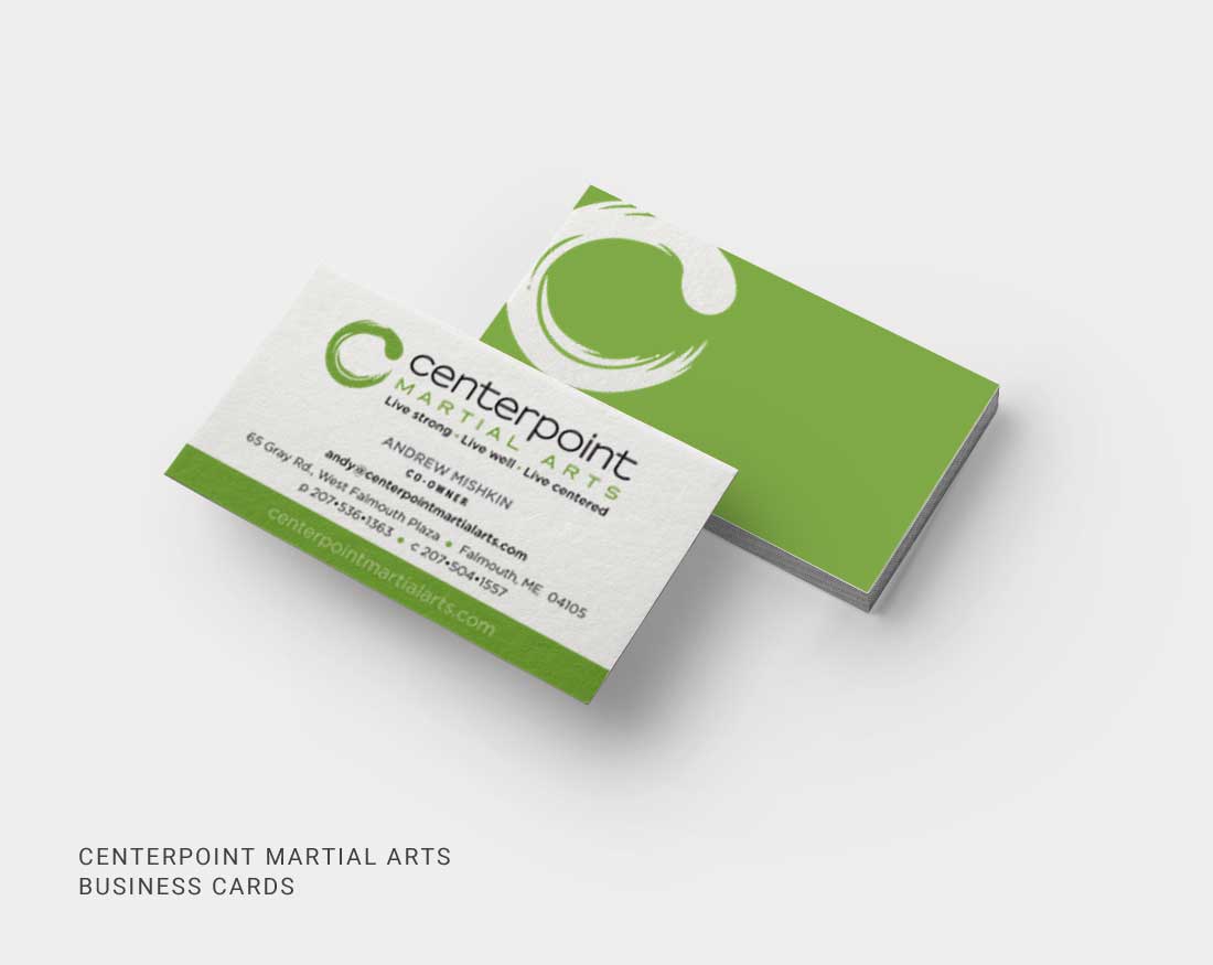 Business card design for Centerpoint Martial Arts